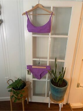 Frankie's Bikinis Purple Scoop Bikini Set